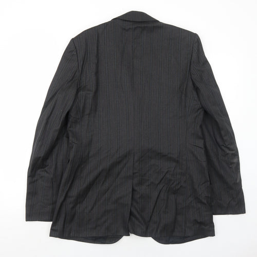 Pure Mens Grey Striped Wool Jacket Suit Jacket Size 38 Regular