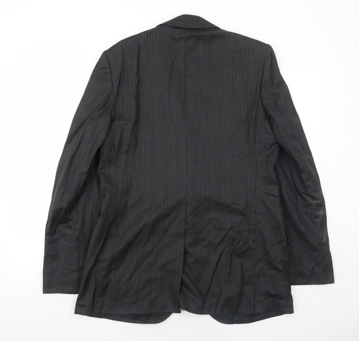 Pure Mens Grey Striped Wool Jacket Suit Jacket Size 38 Regular