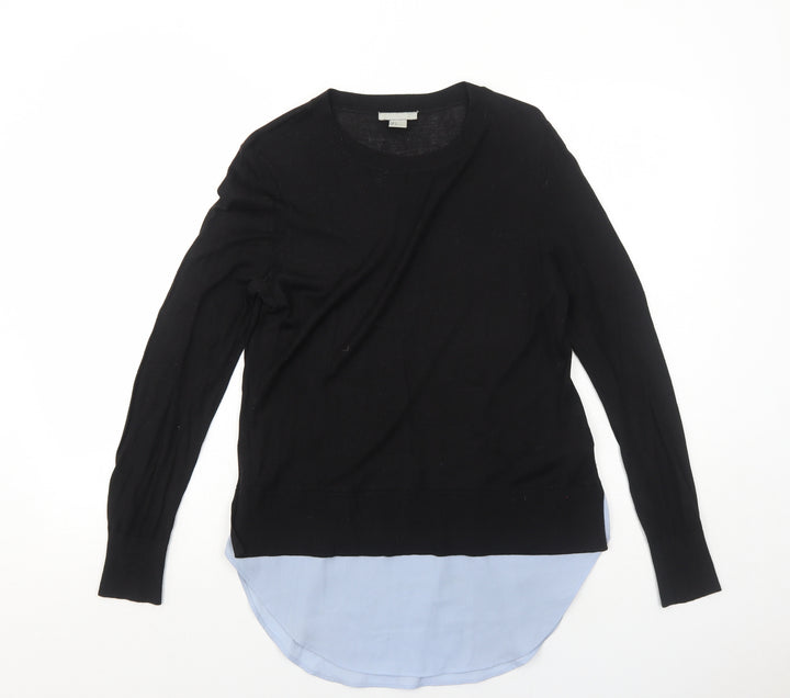 H&M Womens Black Round Neck Polyester Pullover Jumper Size S