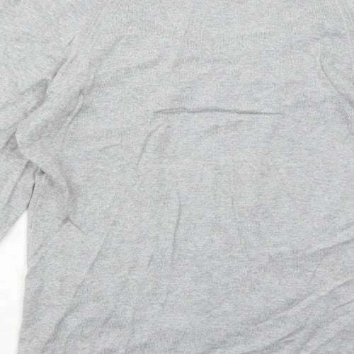Alex&Co Womens Grey Round Neck Cotton Pullover Jumper Size 10