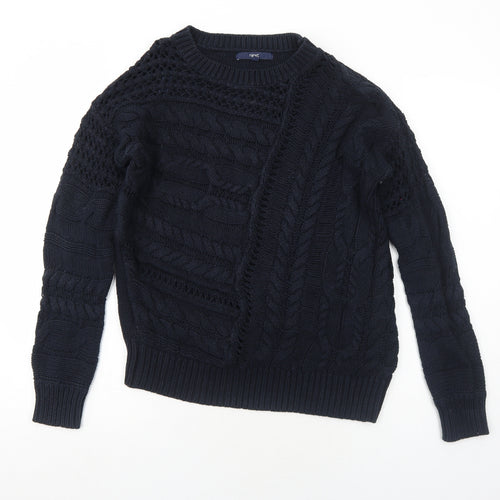NEXT Womens Blue Round Neck Cotton Pullover Jumper Size M