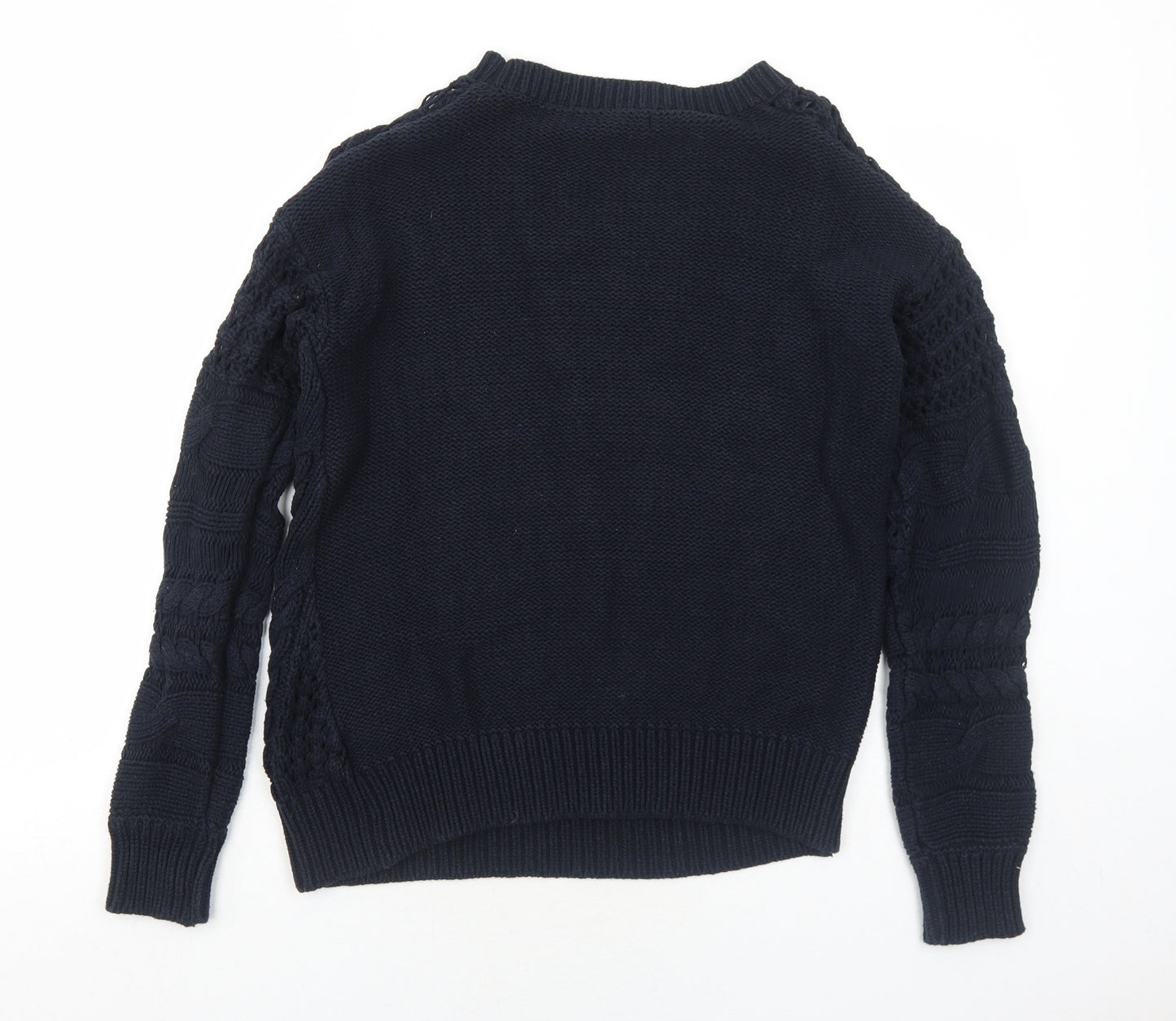 NEXT Womens Blue Round Neck Cotton Pullover Jumper Size M