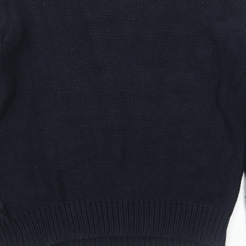 NEXT Womens Blue Round Neck Cotton Pullover Jumper Size M
