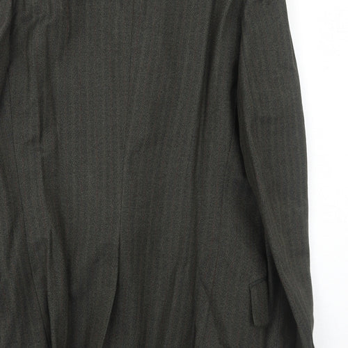 Browns Mens Grey Striped Wool Jacket Suit Jacket Size 42 Regular