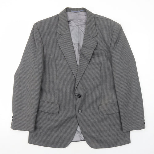 Greenwoods Mens Grey Polyester Jacket Suit Jacket Size 42 Regular