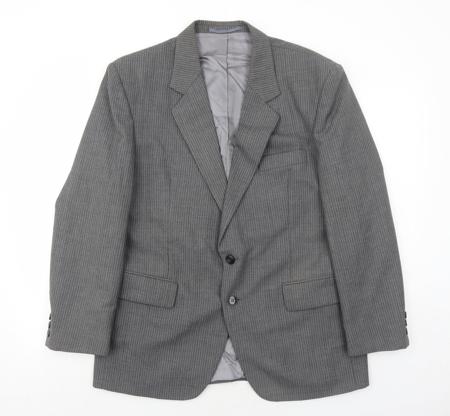 Greenwoods Mens Grey Polyester Jacket Suit Jacket Size 42 Regular