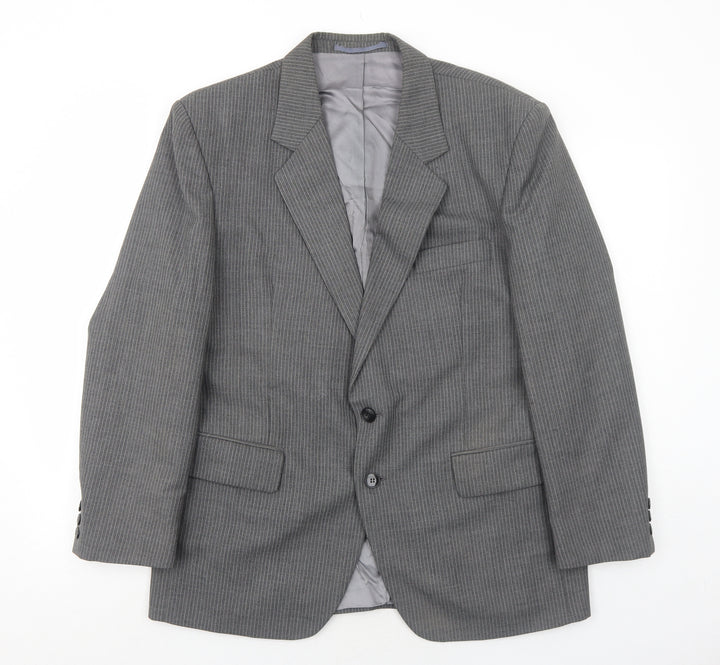 Greenwoods Mens Grey Polyester Jacket Suit Jacket Size 42 Regular