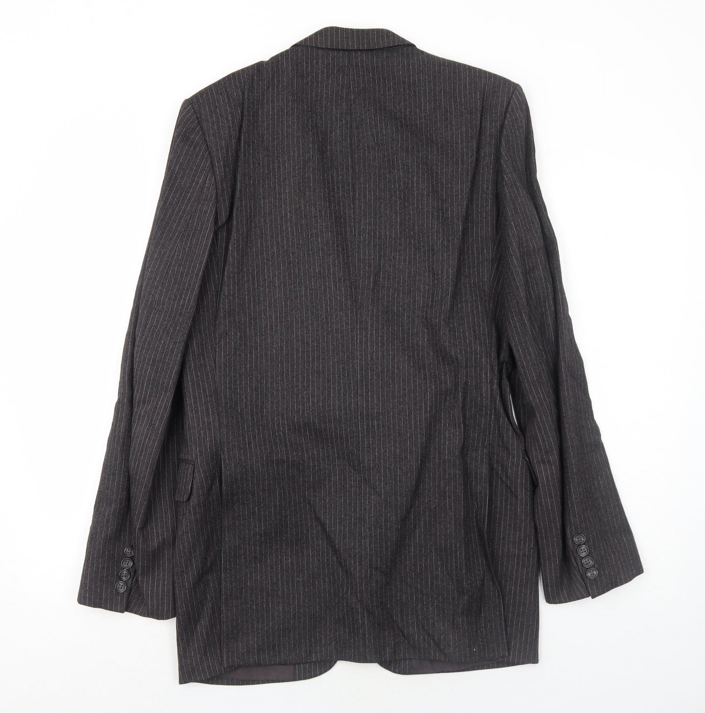 Marks and Spencer Mens Grey Striped Wool Jacket Suit Jacket Size 38 Regular
