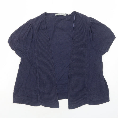 Marks and Spencer Womens Blue V-Neck Viscose Cardigan Jumper Size 12