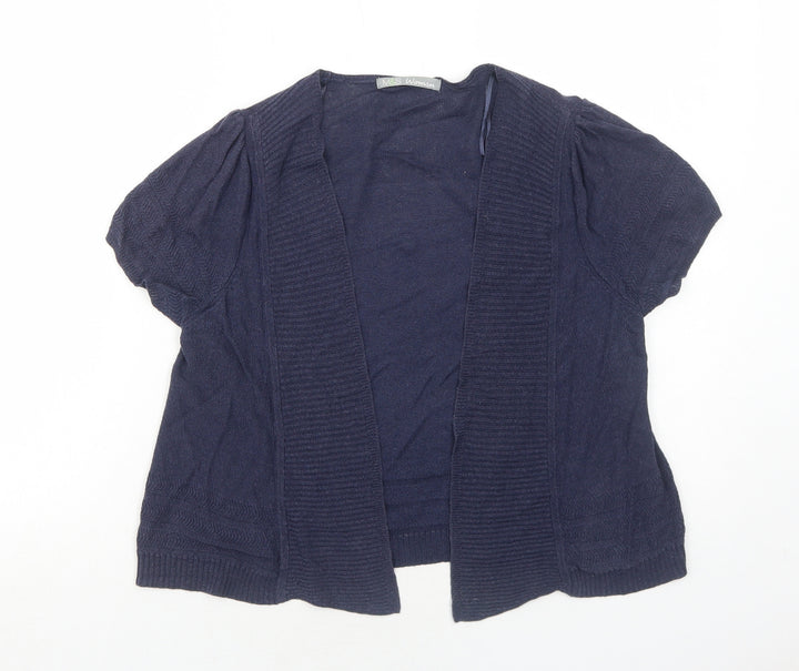 Marks and Spencer Womens Blue V-Neck Viscose Cardigan Jumper Size 12