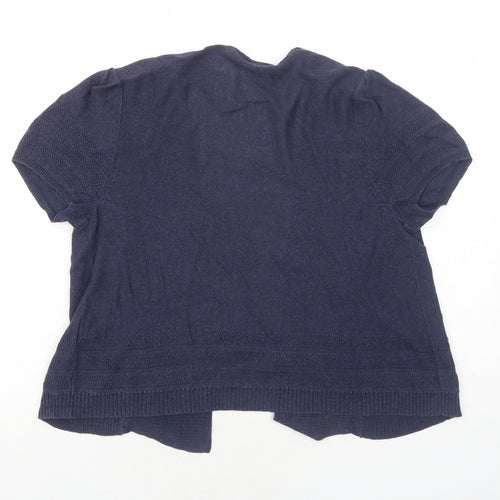 Marks and Spencer Womens Blue V-Neck Viscose Cardigan Jumper Size 12