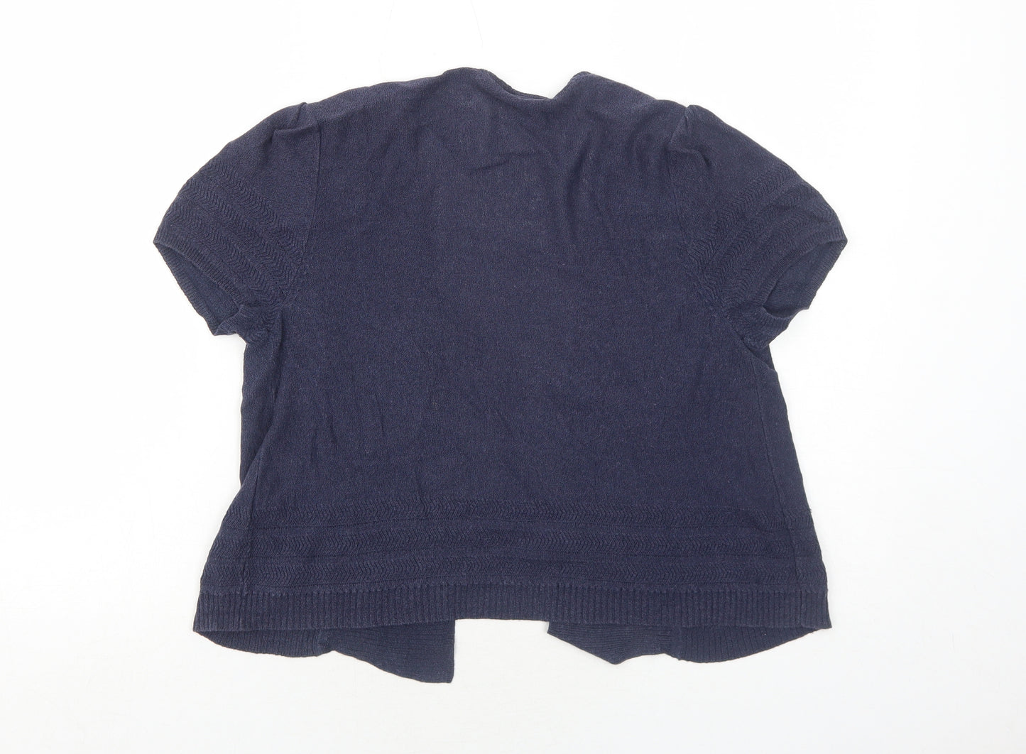 Marks and Spencer Womens Blue V-Neck Viscose Cardigan Jumper Size 12