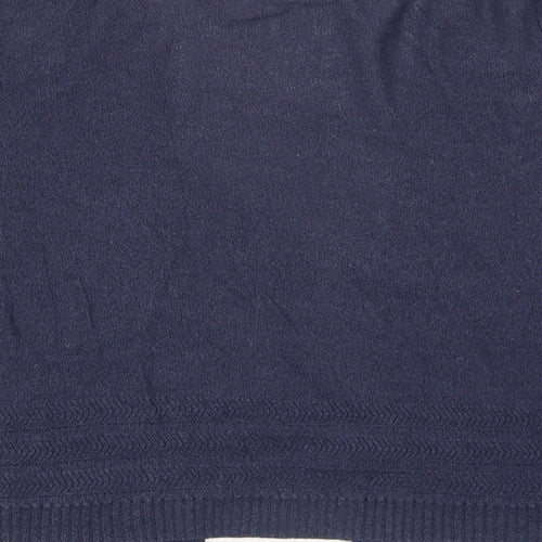 Marks and Spencer Womens Blue V-Neck Viscose Cardigan Jumper Size 12