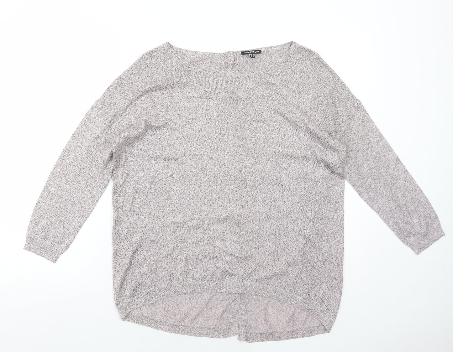 Warehouse Womens Pink Round Neck Cotton Pullover Jumper Size 10