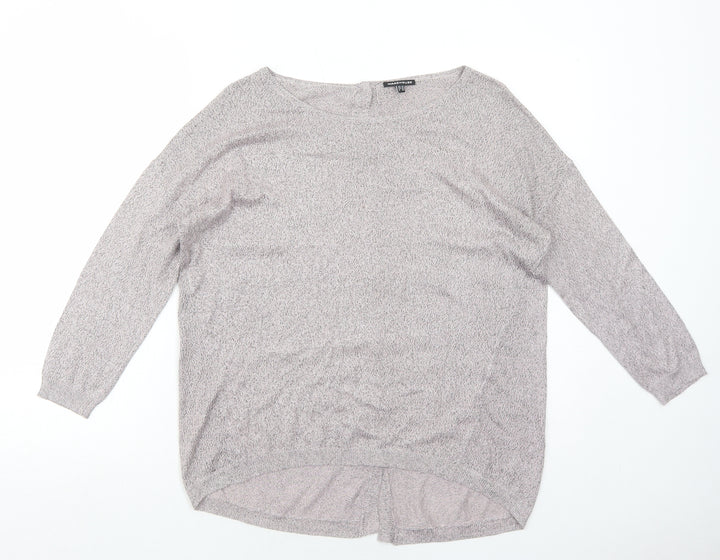 Warehouse Womens Pink Round Neck Cotton Pullover Jumper Size 10