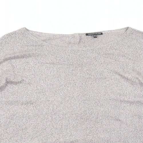 Warehouse Womens Pink Round Neck Cotton Pullover Jumper Size 10
