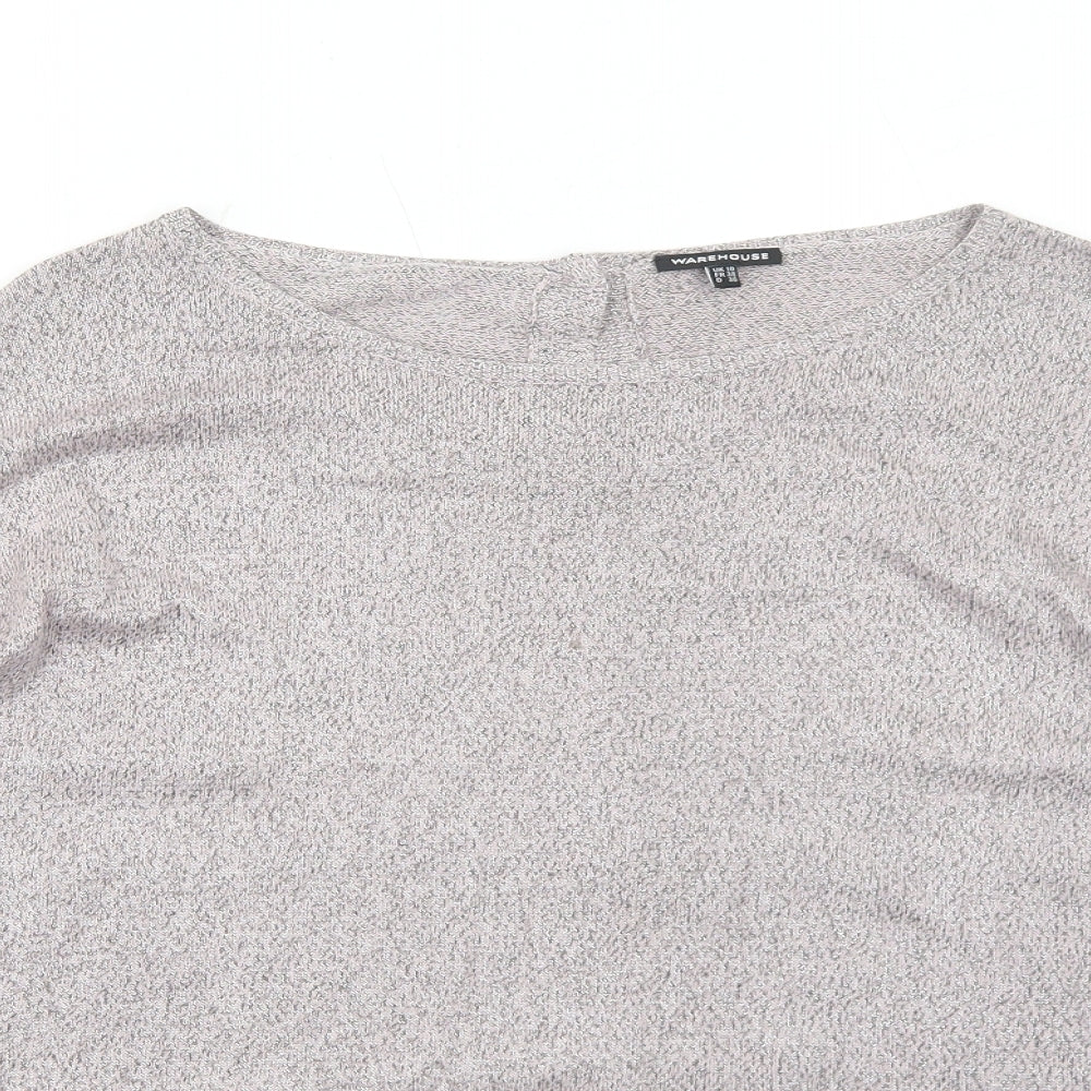 Warehouse Womens Pink Round Neck Cotton Pullover Jumper Size 10