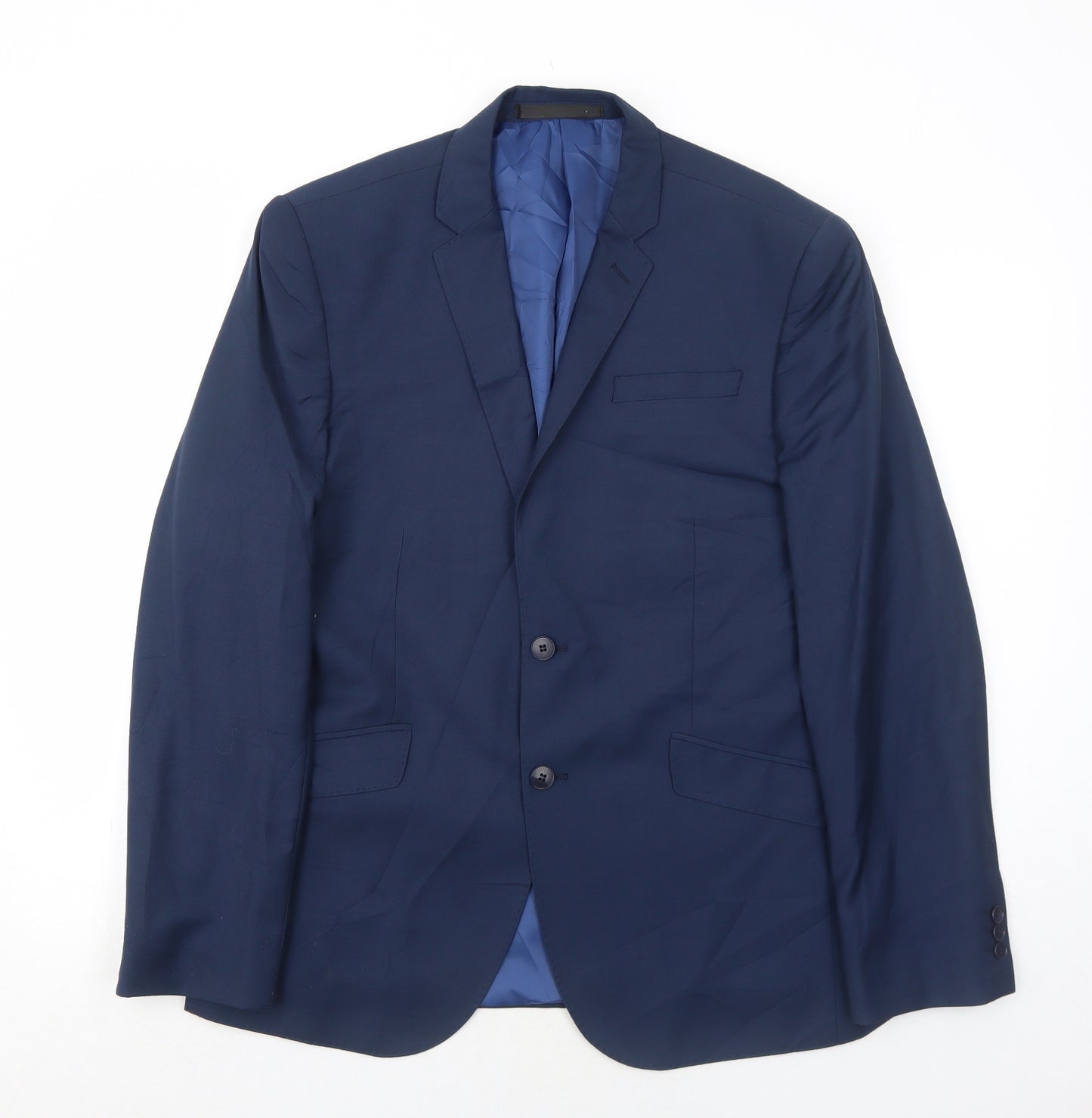 Marks and Spencer Mens Blue Polyester Jacket Suit Jacket Size 42 Regular