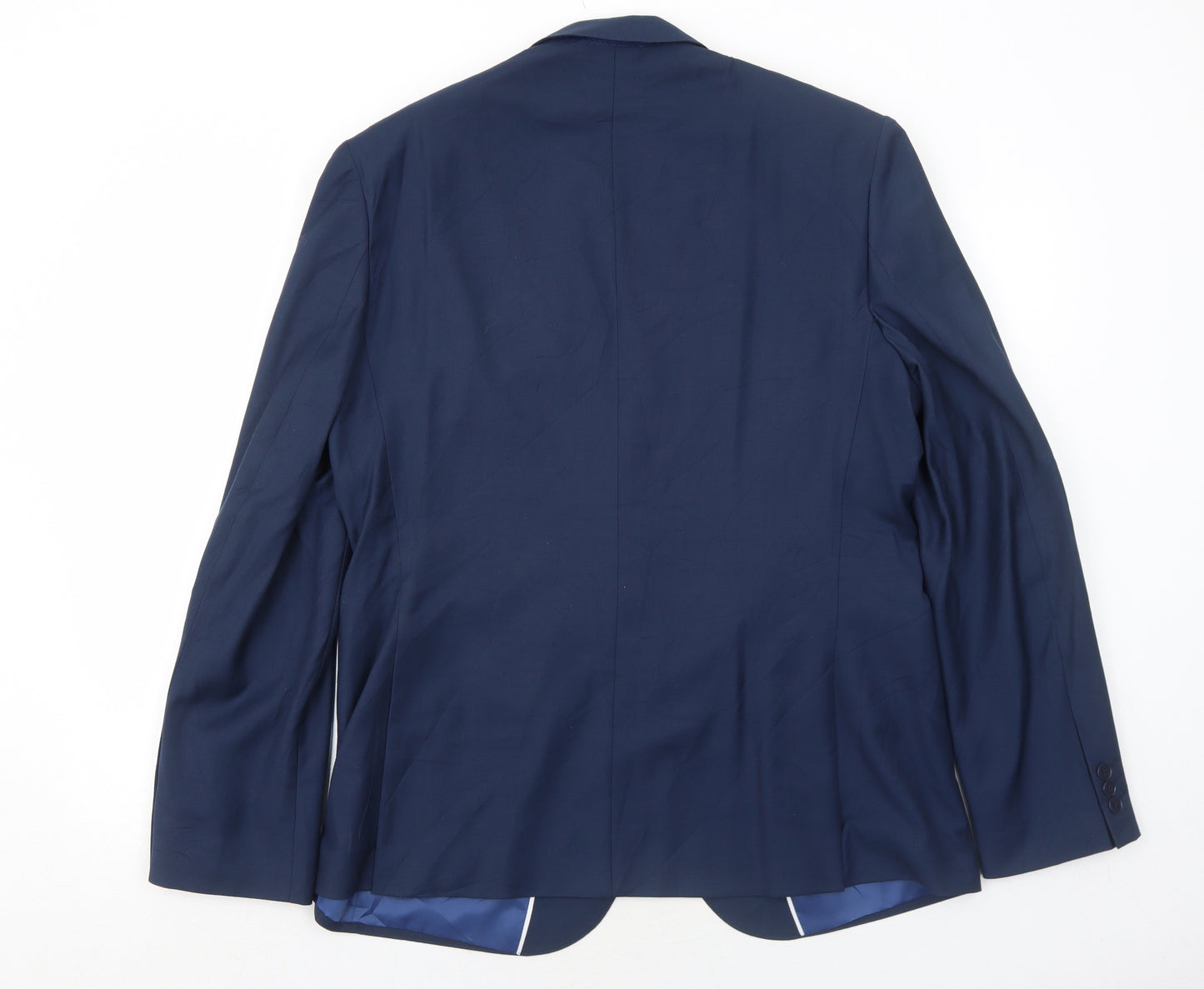 Marks and Spencer Mens Blue Polyester Jacket Suit Jacket Size 42 Regular