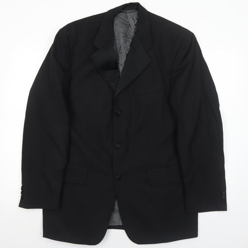 Fraser Mens Black Wool Jacket Suit Jacket Size 40 Regular