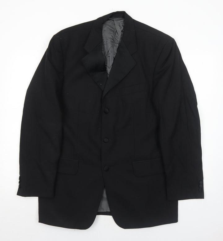 Fraser Mens Black Wool Jacket Suit Jacket Size 40 Regular