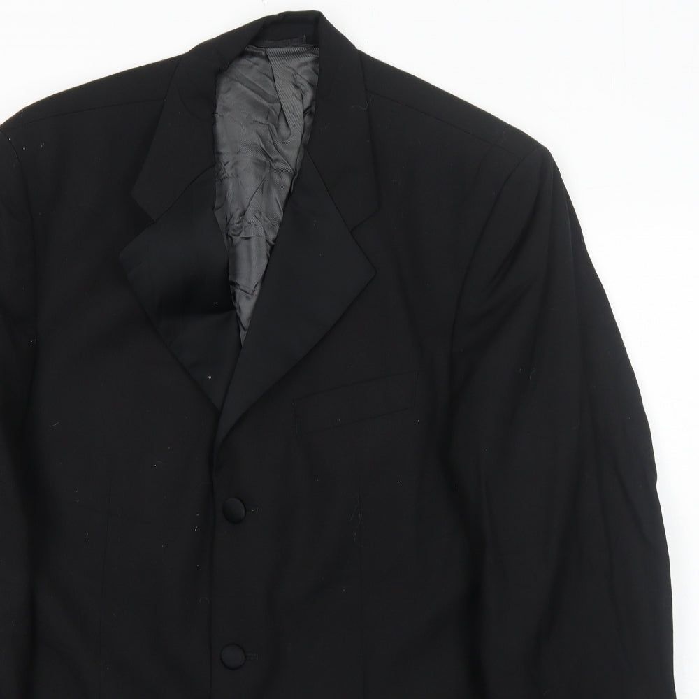 Fraser Mens Black Wool Jacket Suit Jacket Size 40 Regular