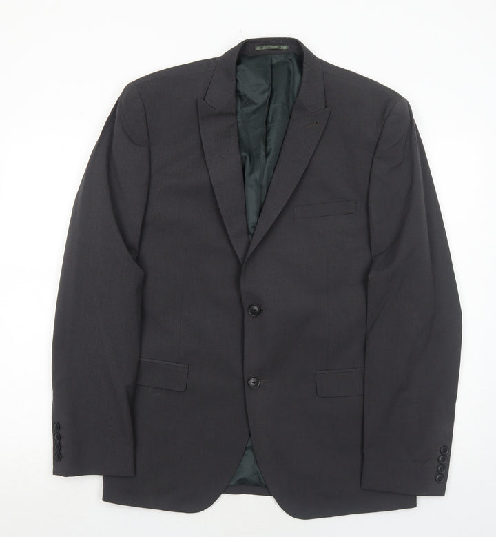 NEXT Mens Grey Polyester Jacket Suit Jacket Size 42 Regular