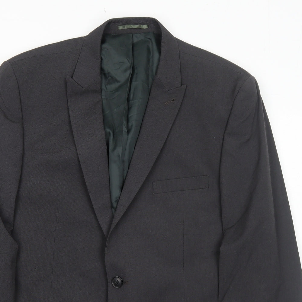 NEXT Mens Grey Polyester Jacket Suit Jacket Size 42 Regular