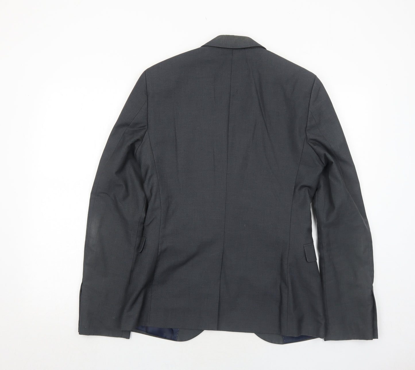 Topman Mens Grey Polyester Jacket Suit Jacket Size 36 Regular
