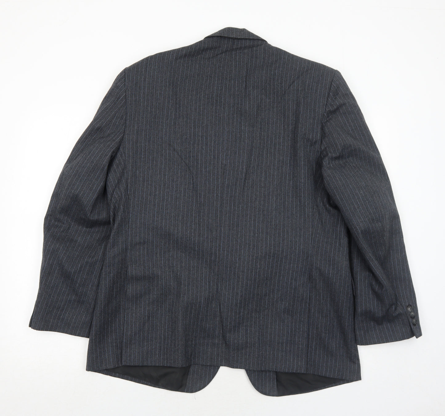 Hodges Mens Grey Striped Wool Jacket Suit Jacket Size 44 Regular