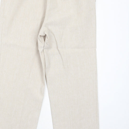 Marks and Spencer Womens Ivory Polyester Trousers Size 12 Regular