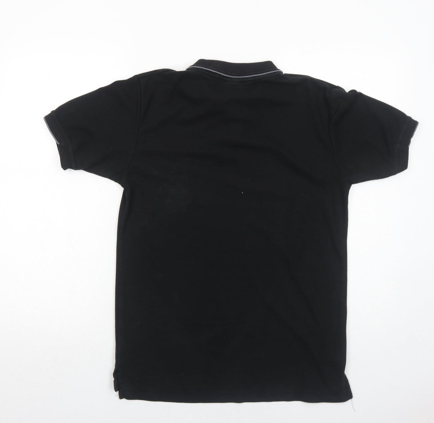 Slazenger Mens Black Polyester Polo Size S Collared Button