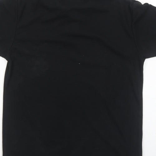 Slazenger Mens Black Polyester Polo Size S Collared Button