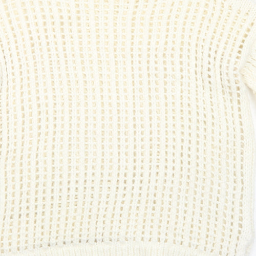 River Island Womens Ivory Round Neck Acrylic Pullover Jumper Size 6