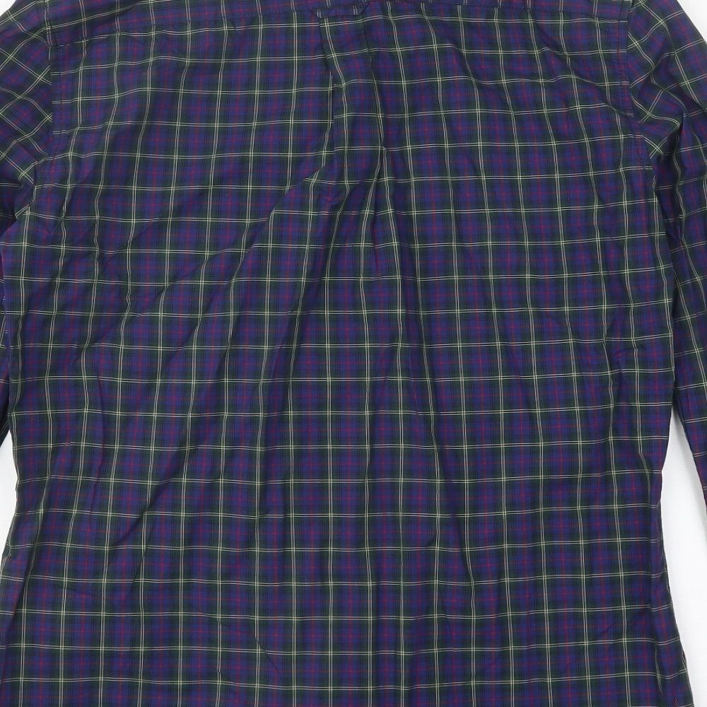 NEXT Mens Multicoloured Plaid Cotton Button-Up Size M Collared