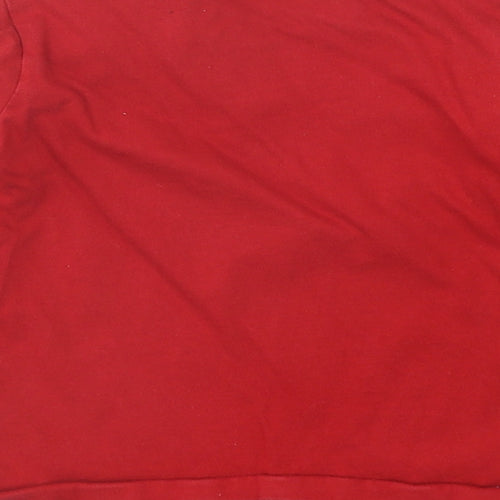 NEXT Boys Red Cotton Basic T-Shirt Size 12-18 Months Round Neck Snap