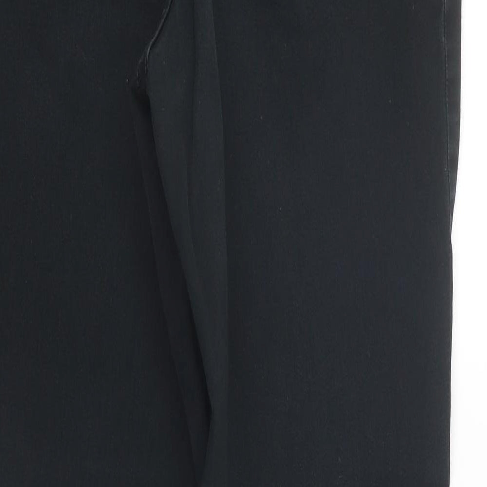 Marks and Spencer Womens Black Cotton Straight Jeans Size 8 L28 in Regular Button