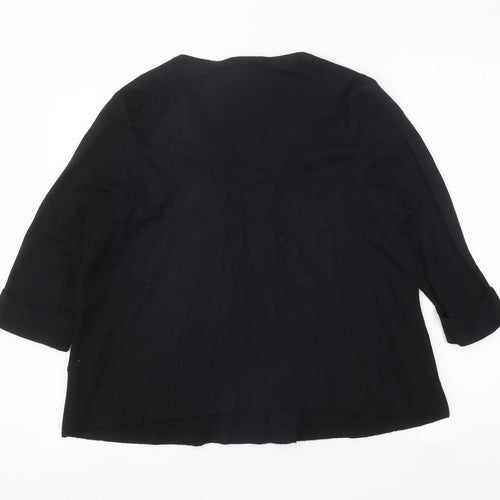 Marks and Spencer Womens Black Scoop Neck Polyamide Cardigan Jumper Size 14