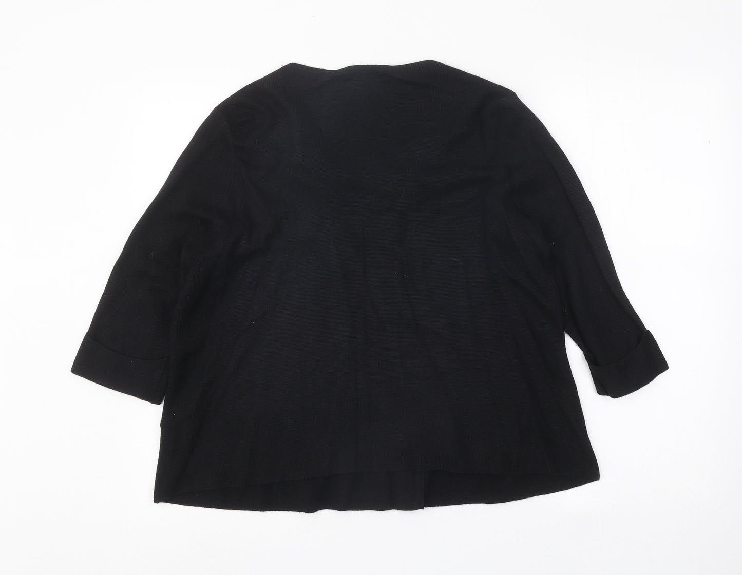 Marks and Spencer Womens Black Scoop Neck Polyamide Cardigan Jumper Size 14