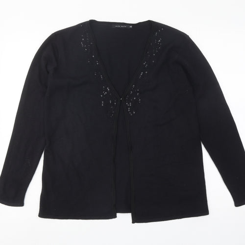 ALIBI Womens Black V-Neck Acrylic Pullover Jumper Size 10 - Size 10-12