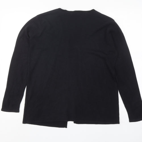 ALIBI Womens Black V-Neck Acrylic Pullover Jumper Size 10 - Size 10-12