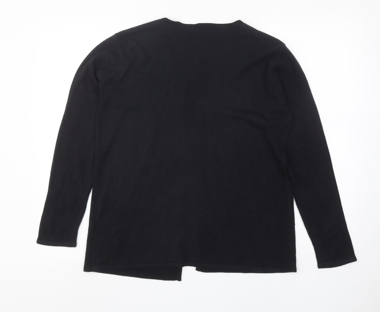ALIBI Womens Black V-Neck Acrylic Pullover Jumper Size 10 - Size 10-12