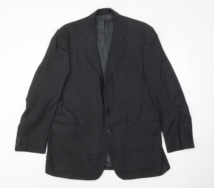 The Label Mens Grey Wool Jacket Suit Jacket Size 44 Regular