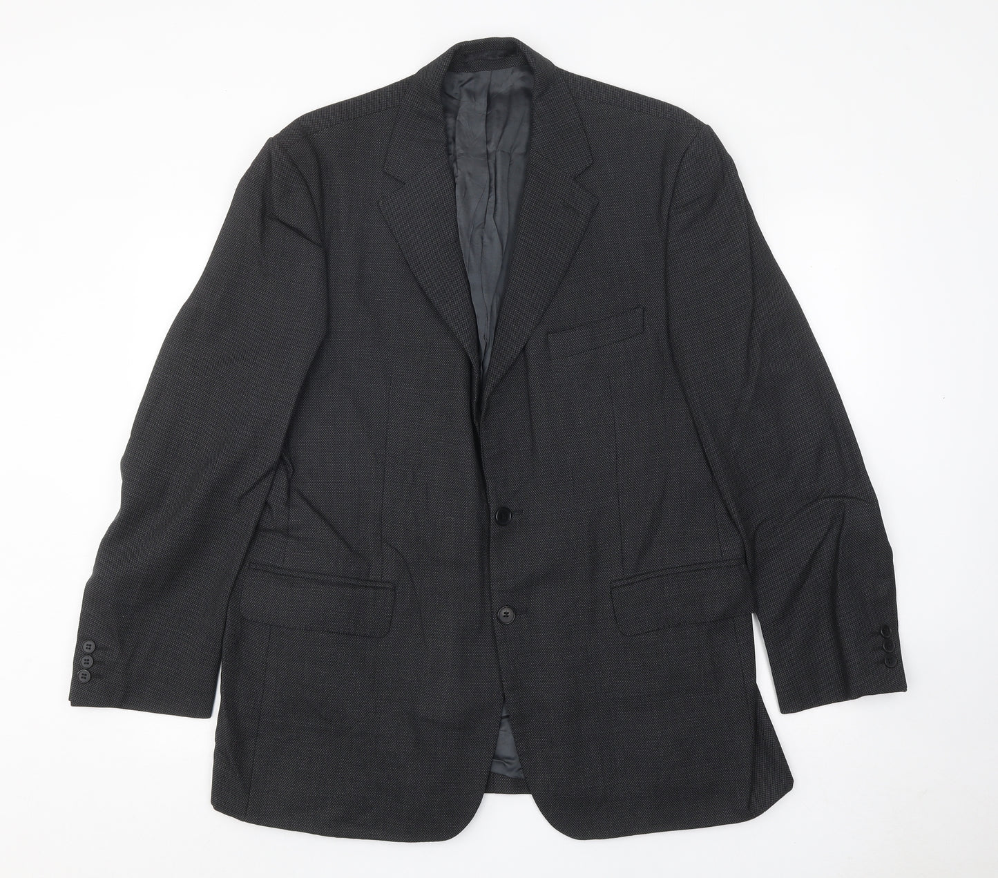 The Label Mens Grey Wool Jacket Suit Jacket Size 44 Regular
