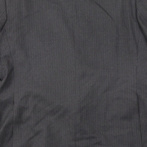 Greenwoods Mens Grey Striped Wool Jacket Suit Jacket Size 46 Regular