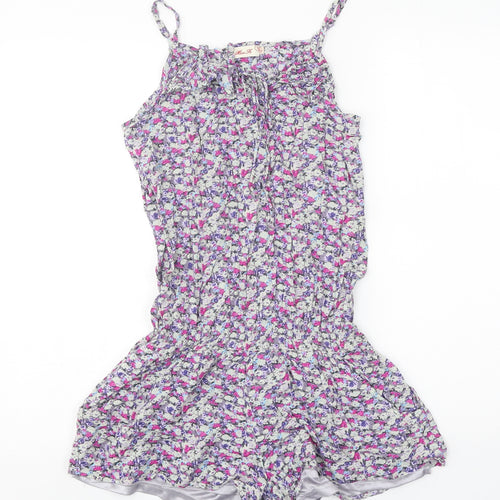 Miss K Womens Multicoloured Floral Viscose Playsuit One-Piece Size S Pullover