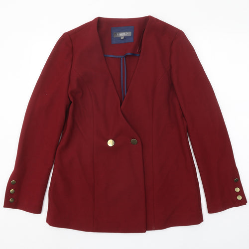 Limited Womens Red Jacket Blazer Size 12 Button