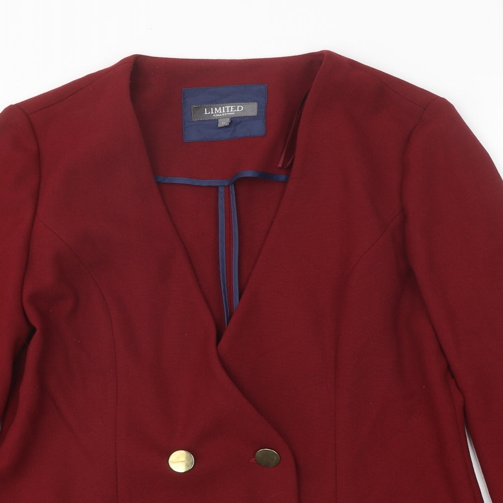 Limited Womens Red Jacket Blazer Size 12 Button