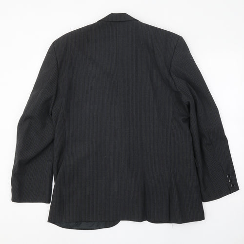 Skopes Mens Black Striped Wool Jacket Suit Jacket Size 42 Regular