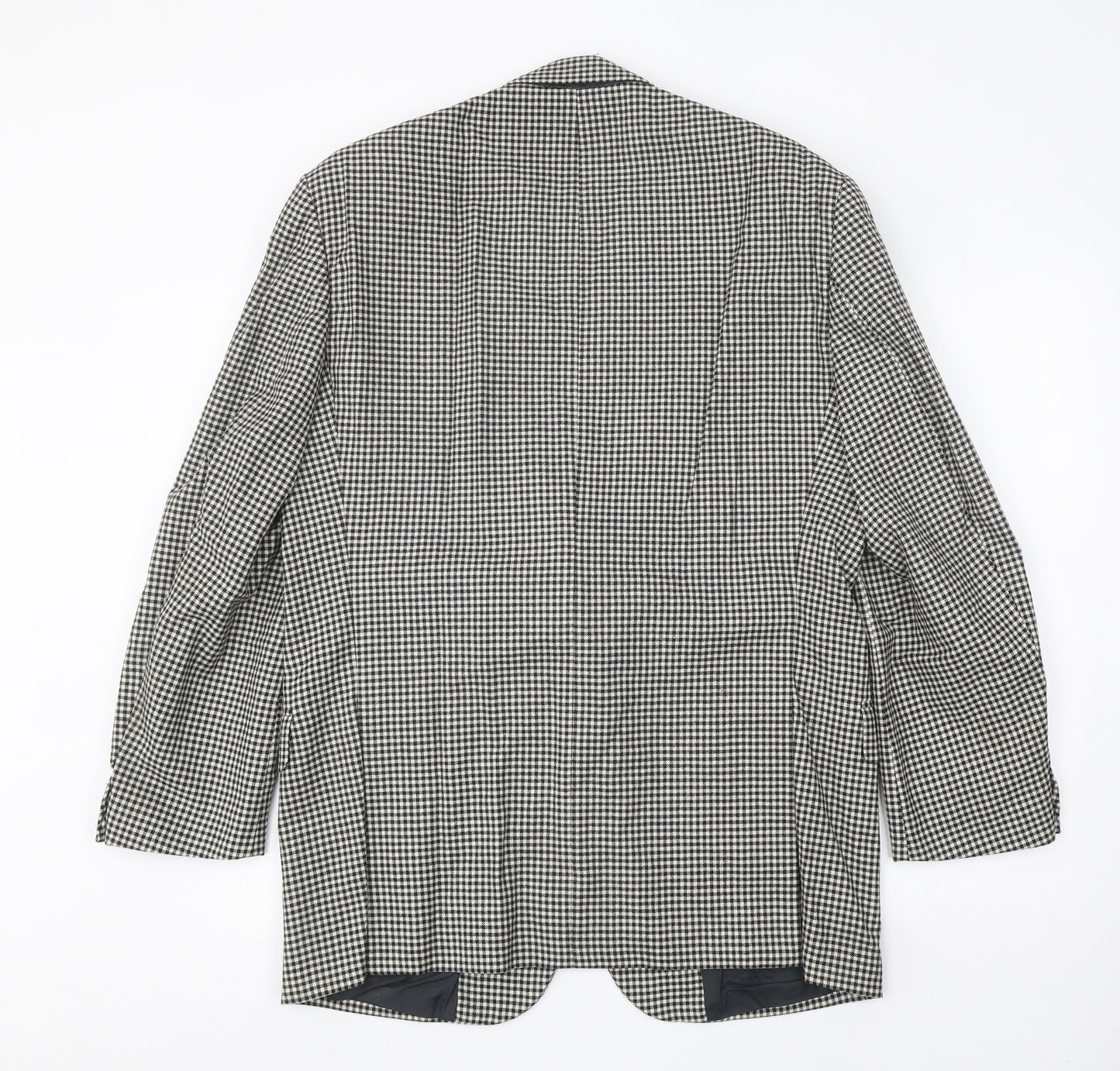 House of Fraser Mens Black Geometric Wool Jacket Blazer Size 40 Regular